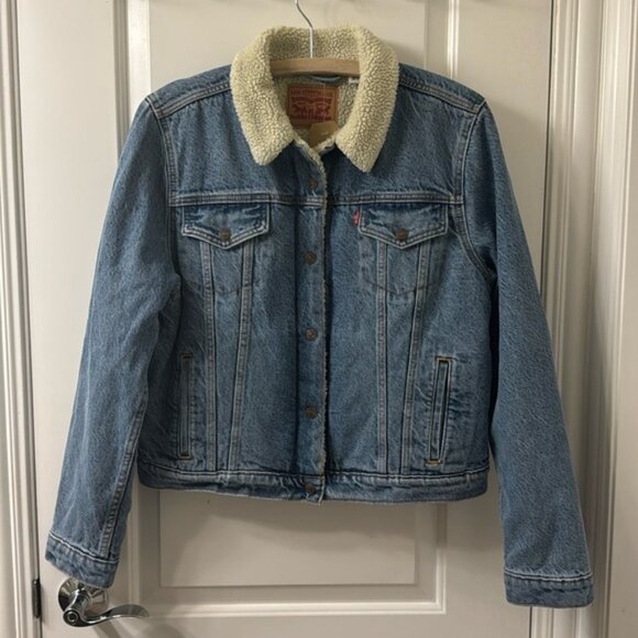 Levi’s Original Sherpa Trucker Jacket - Medium Wash - Picture 8 of 8